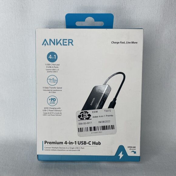Anker 4-in-1 Premium Hub, Power Expand PD 10Gbps Data Hub, USB-C Power Hub #1 - Picture 1 of 3